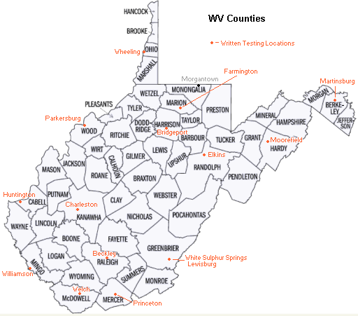 WV Counties Map