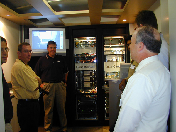 Inside Cisco's mobile unit was a series of demonstrations offered by their staff.