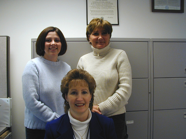 Our friendly reception room staff: (l-r) Monica Matthews, Lisa Vaughn (seated) and Jennifer Byrd