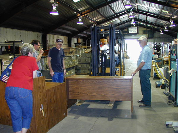 The Town of Elizabeth was able to acquire needed desks for their offices. Mayor Lewis Full and Clerk Penny McVay were pleased with their purchases.