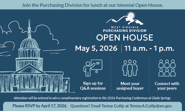 West Virginia Purchasing Divison's Open House flyer